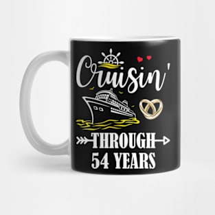 Cruising Through 54 Years Family 54th Anniversary Cruise Couple Mug